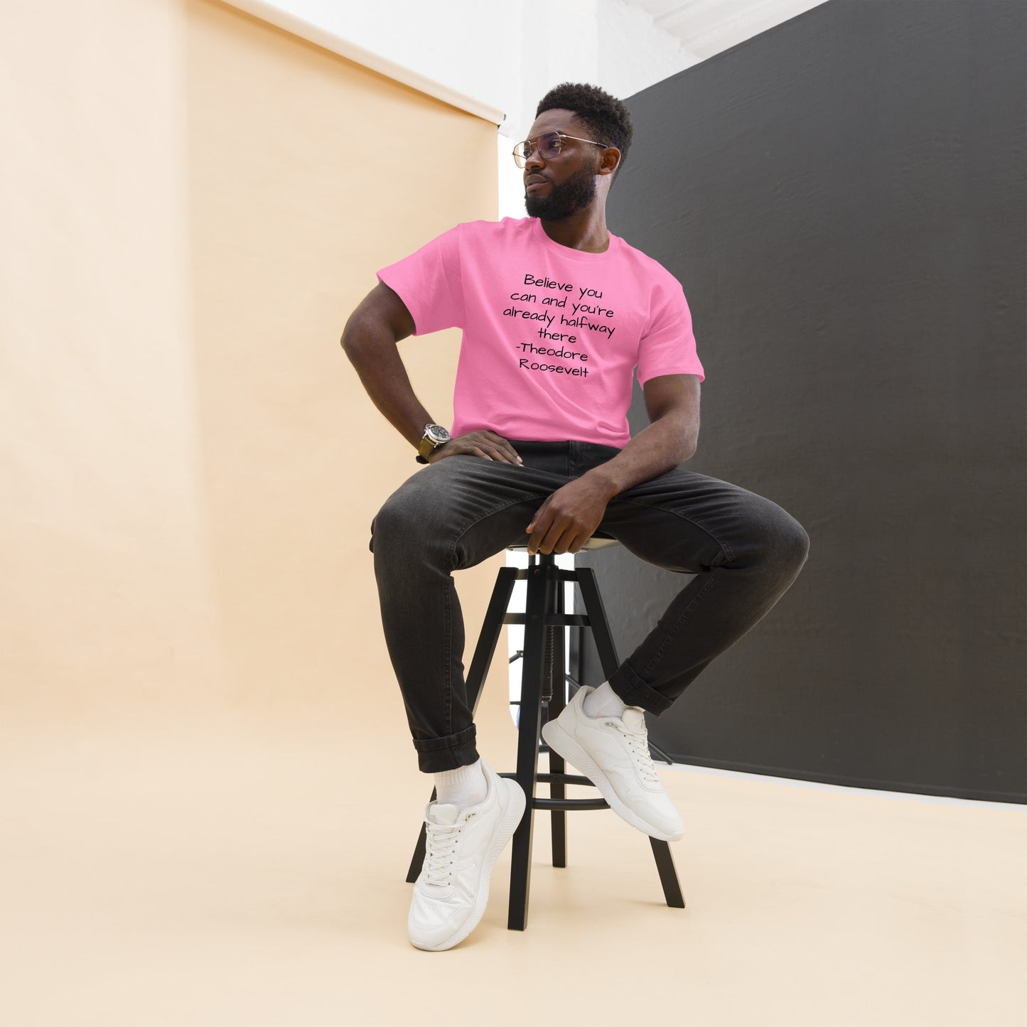Motivational Quoted Tee - Theodore Roosevelt