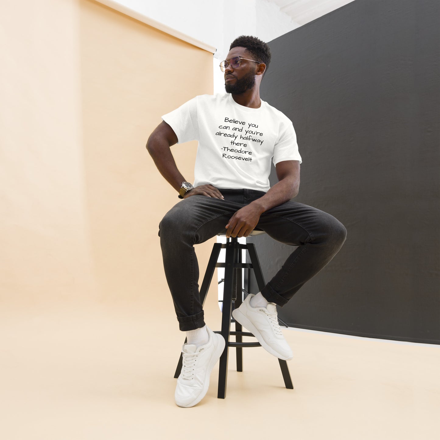 Motivational Quoted Tee - Theodore Roosevelt